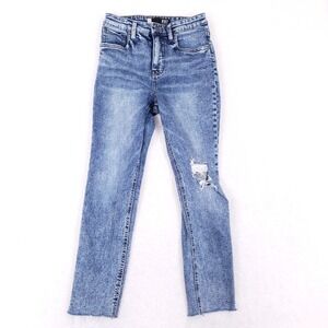 KUT From The Kloth Rachael Mom Jeans High Rise Womens 0 Blue Distressed